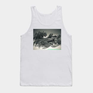 Canal and bridge in black and white Tank Top